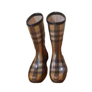 MADE IN ITALY PLAID Rain Boots (NOT BURBERRY) SIZE 8